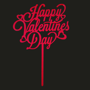 Toper za Tortu - Happy Valentines Day Font 3 - Crveni
