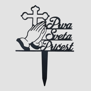 Cake Topper - Prva Sveta Pričest Cross - Black
