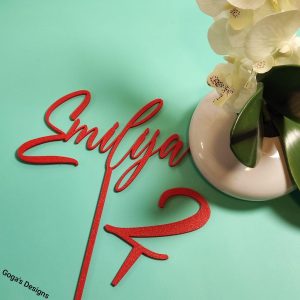 Cake Topper - Name & Number - Set Red