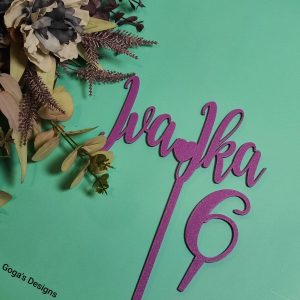 Cake Topper - Name & Number - Set Lila