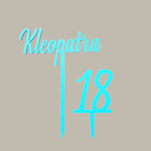 Cake Topper - Name & Number - Set - Light Blue