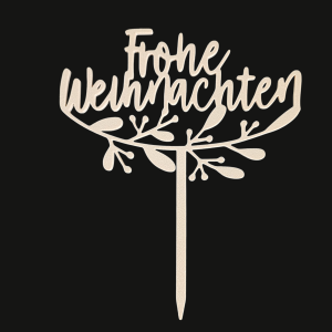 Cake Topper - Frohe Weihnachten - Wood Color