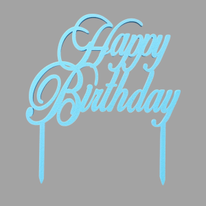 Cake Topper - Happy Birthday Font 7 - Pastel Blue