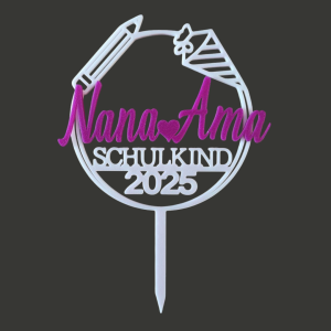 Cake Topper - Schulkind - White and Color