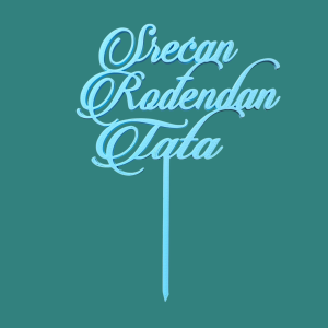 Cake Topper - Srećan Rođendan Tata - Pastel Blue